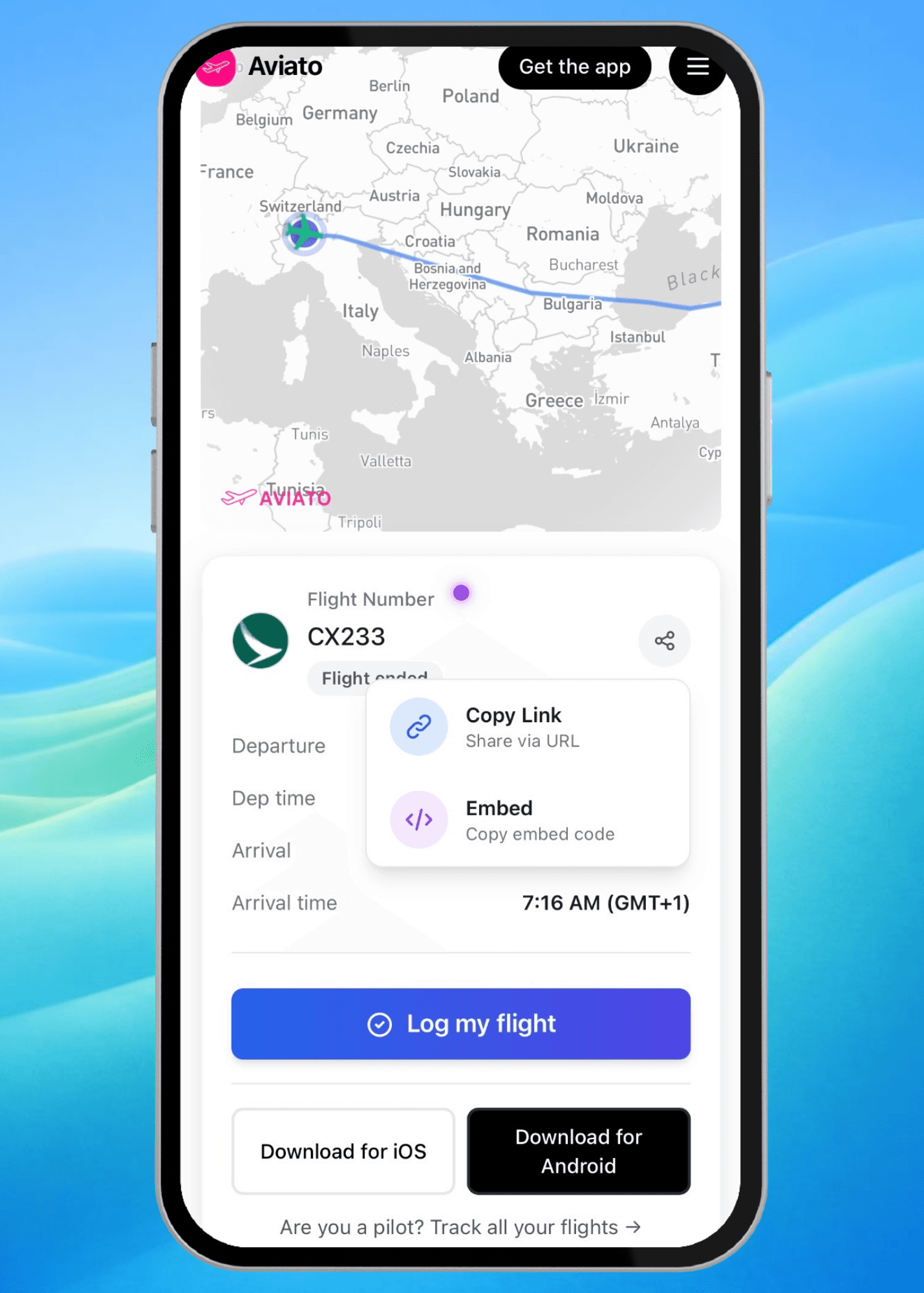 New: Share your flights in real time